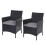 2er-Set Poly-Rattan Gartensessel Hamar, Korbsessel 1