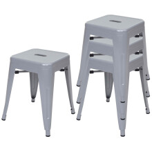 4er-Set Hocker MCW-A73, Metallhocker Sitzhocker, Metall Industriedesign stapelbar