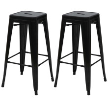 2er-Set Barhocker MCW-A73, Barstuhl Tresenhocker, Metall Industriedesign stapelbar