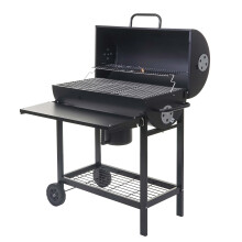 Barbecue grill doppia griglia con ruote MCW-F70 acciaio 53x93x103cm nero