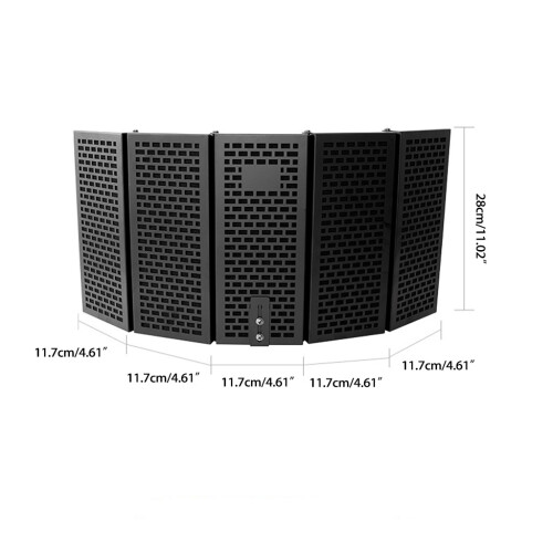 Verstellbarer 5-Panel-Mikrofon-Isolationsschild, 2