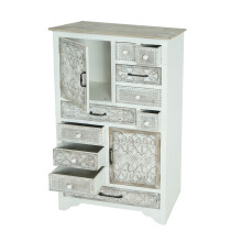 Apotheker Kommode MCW-J48, Schrank Schubladenkommode, Holz Schubladen, Shabby-Look Vintage 150x81x40cm, weiß-braun