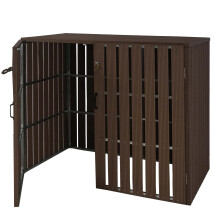 2x copribidoni box spazzatura rifiuti MCW-J28 XL 100x140x115cm acciaio WPC