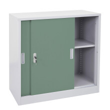 Aktenschrank Preston MCW-F41, Stahlschrank Büroschrank, mit abschließbaren Schiebetüren 90x90x45cm