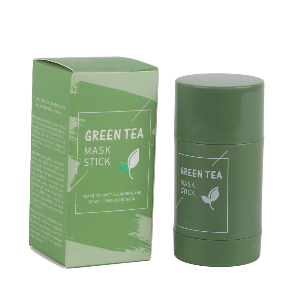 Green/Eggplant Clay-Based Facial Cleansing Stick With Tea Extract And Plant Extracts For Deep Pore Cleansing And Blackhead Removal (Easy To Use High