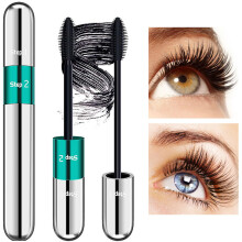 4D Silk Fiber Mascara Waterproof Long Lasting Volume And Length No Clumping Dual Effect Eye Makeup For Women Easy To Remove 2 In 1 Lash Enhancer With