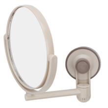 Miroir de maquillage mural décoratif moderne avec bras pivotant réglable et base à ventouse, miroir rotatif double face haute définition pour