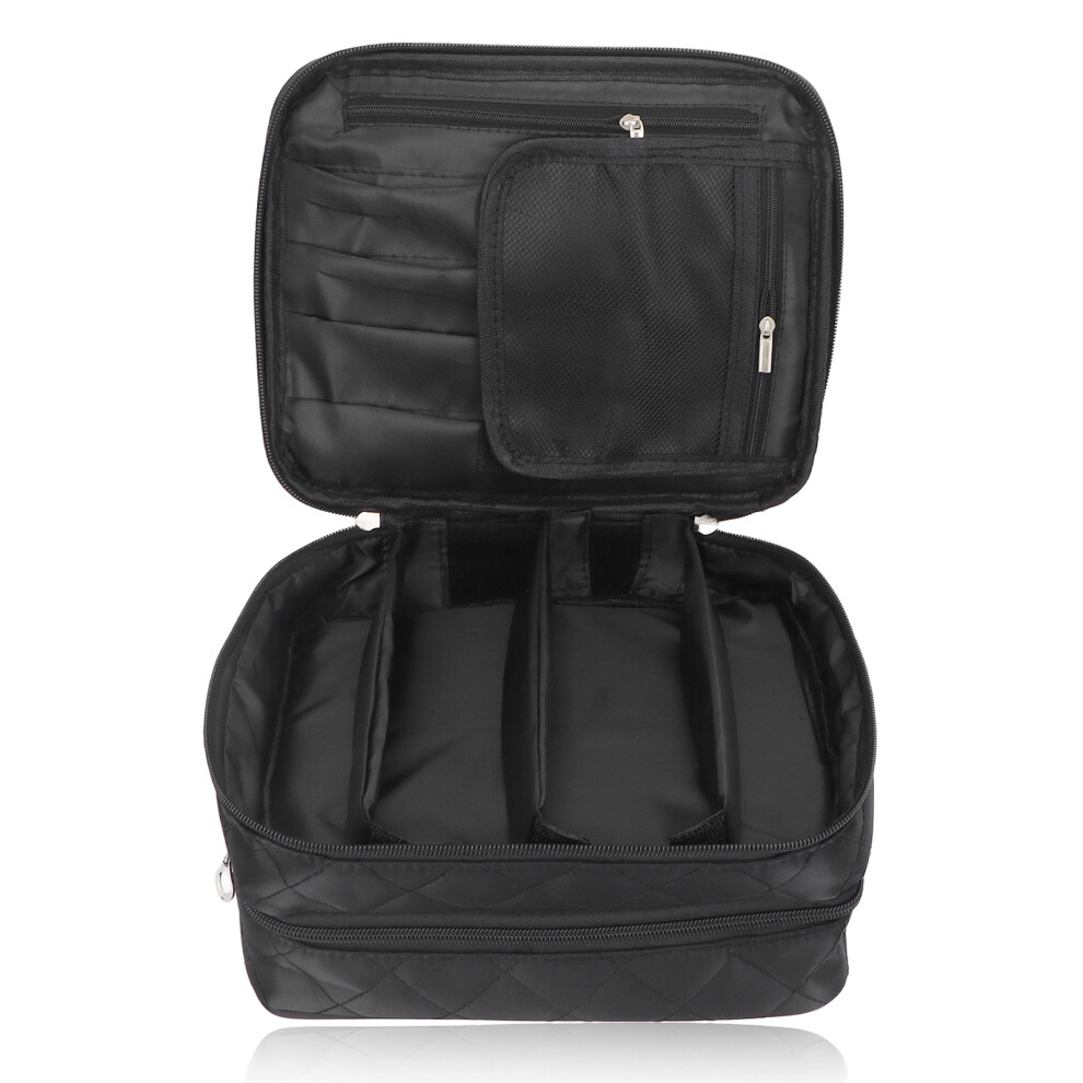 Hanging Case, Makeup Essentials Organizer With Spacious Capacity, Travel Toiletry Bag Featuring Double Layer Design And Waterproof Cosmetic Bag,