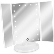 21 LED Touch Dimming Lighted Makeup Mirror, Trifold Vanity Mirror Offers Daylight Experience Anywhere