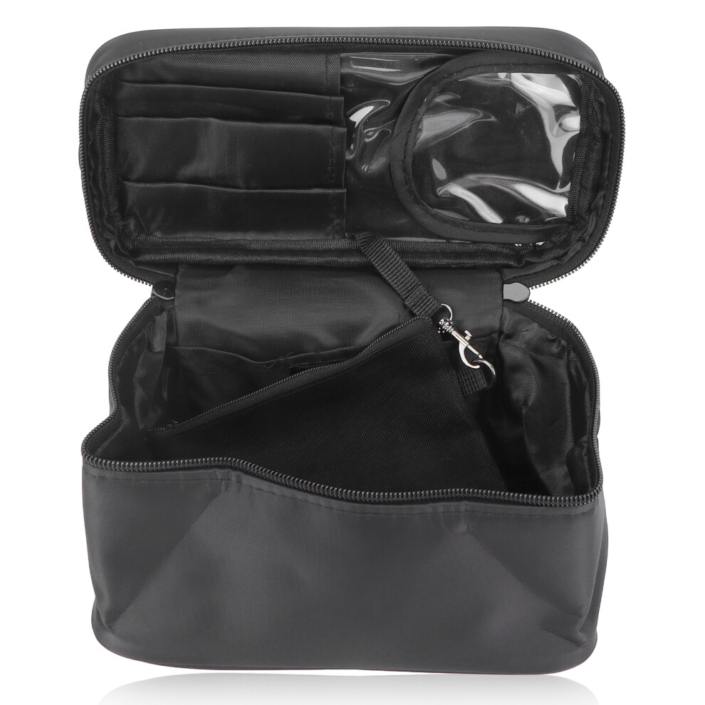 Black Convenient & Portable Cosmetic Organizer, Premium Material Travel Makeup Bag, Durable & Waterproof For Women