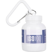 Protein Bottle Portable 100 ml White Mini Container With Keychain Funnel Pill Box For Supplements ToGo