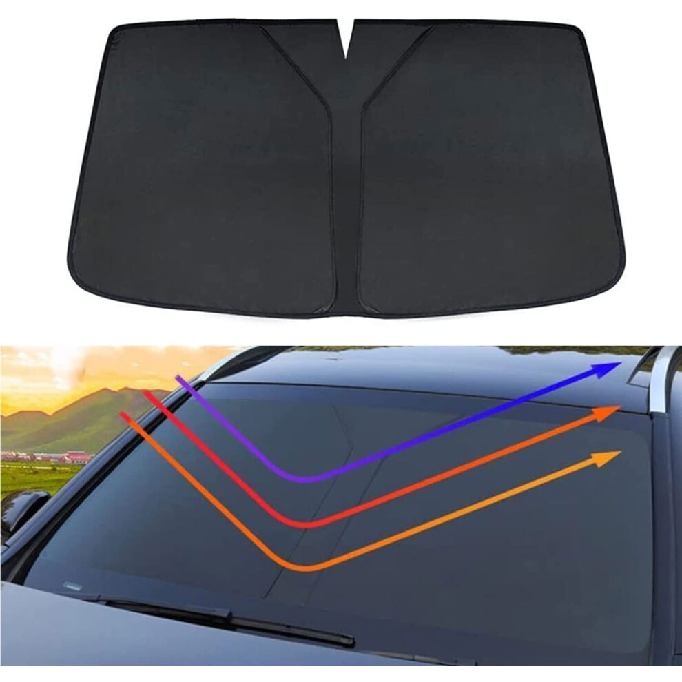 Car Windshield Sunshade Foldable Uv Heat Protection Visor For 718 Boxster Cabrio Black 9450606456205