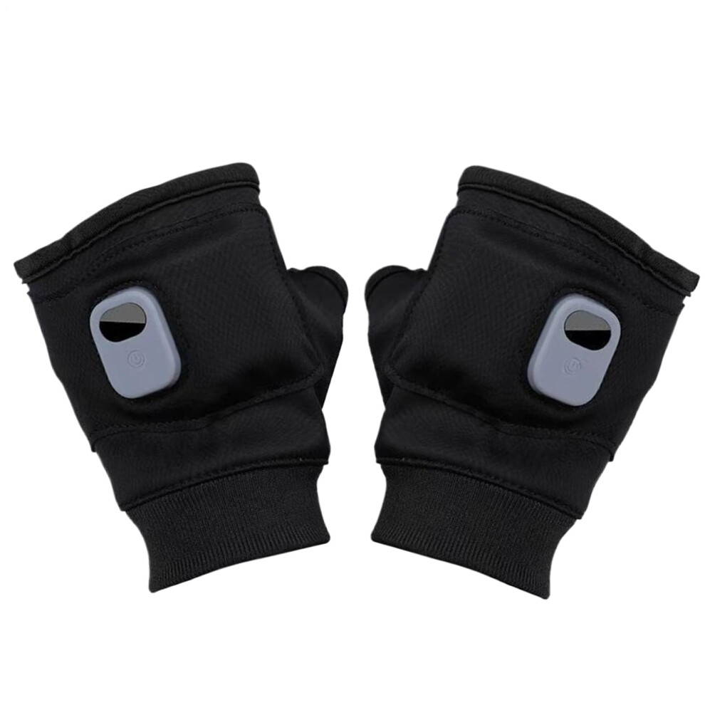 Heated Work Gloves 3Mode Adjustable Fingerless Mitten Unisex Winter Hand Warmer Black 9187378658819