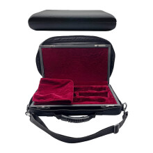 Large Capacity PU Leather Oboe Case with Velvet Lining and Side Pocket for Travel