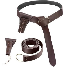 (Schwarz)Sternstunde Medieval Belt with PU Leather Sword Holster, Viking Belt for Knight Cosplay Costumes Halloween LARP