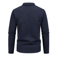 Men's Cardigan Stand Up Collar Pullover Knitted Jumper Long Sleeve Casual Sweater Winter Jacket 3XL Dark Gray