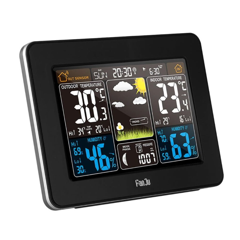 Weather Station With Outdoor Indoor Sensor, Wireless Thermometer Hygrometer, Alarm Clock, Barometer, Weather Forecast 9199774317702