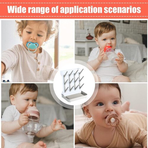 Baby Bottle Drying Rack Vertical Stacking Design Space Saving Countertop Organizer Grey 2