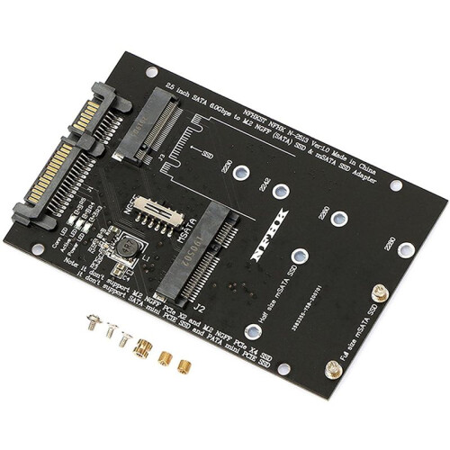 2X M.2 NGFF MSATA SSD para 2,5 Polegadas  6.0Gbps 2 em 1 Adaptador Adaptador Suporte para PC Laptop Diagrama de Disco RíGido 2
