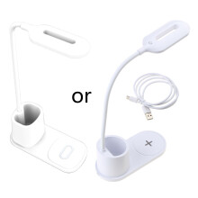Dimmable Eye-caring Desk Light Wireless Charging Pad Pen-white