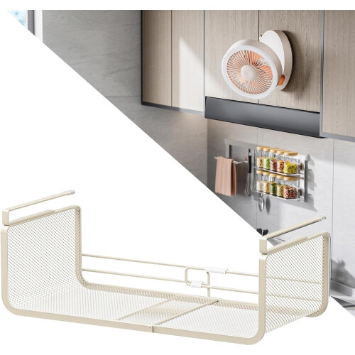 Under Shelf Storage Hangable Basket For Wardrobe Bathroom Kitchen Expandable Multifunctional Storage Rack 1