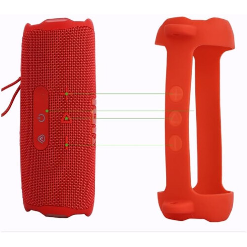 Silicone Protective Case for JBL Flip 7 Shockproof DropProof Red 2