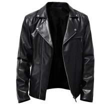 Y2K Streetwear Leather Jacket Real Leather Retro Motorcycle Style Pilot Jacket Size M Black Colour Variants