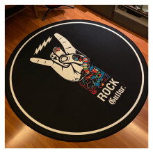 Drum Practice Pad with Noise Reduction and NonSlip Backing, 60x60cm SoundAbsorbing Rug