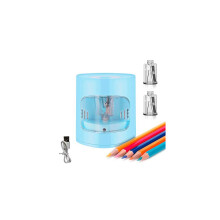 Wownadu Pencil Sharpener Electric with Container for Adults Kids, Usb Cable and 2 Pencil Sharpener Blades Included for School, Home, Office?Blue