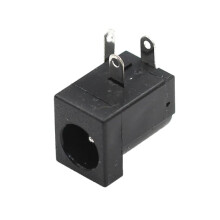 DC Power Jack Socket DC005 Black 5.5x2.1mm, RightAngle PCB Mount Connector Nylon Housing with Solder Terminals 10Pack