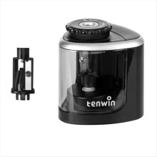 TEN-WIN Electric Desktop Pencil Sharpener - Automatic, Safe, Durable, One-Hole, for Pencils & Colored Pencils (Black)
