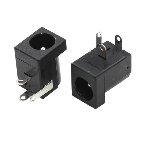 DC Power Jack Socket DC005 Black 5.5x2.1mm, RightAngle PCB Mount Connector Nylon Housing with Solder Terminals 10Pack 1