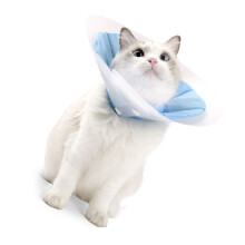 Soft Pet Recovery Collar Dog for Cat Double Layer-S Light Blue