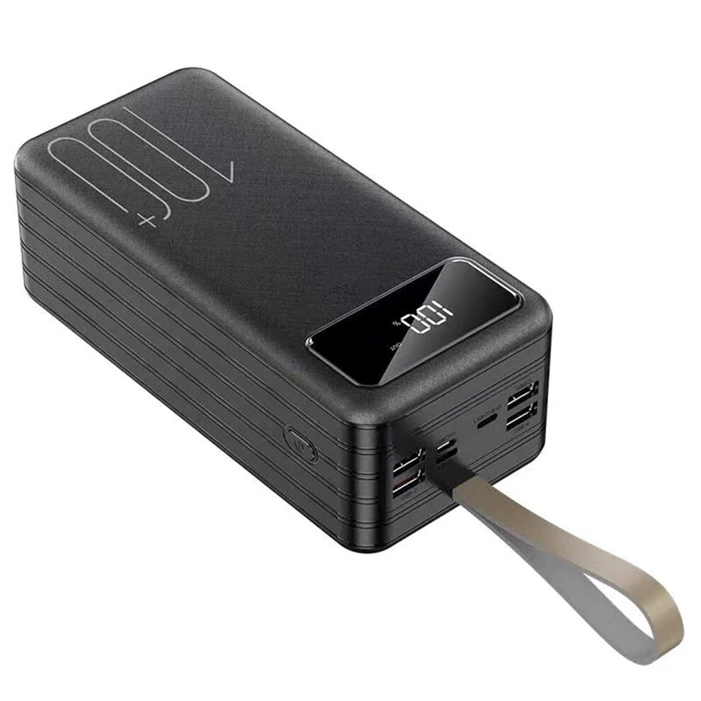 80000Mah Power Bank Usbc, Led Display, Typec Fast Charging, Portable Charger For Smartphones And Tablets, Black 9187378661963