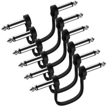 Lote de 6 cabos patch para guitarra de 15 cm (6 polegadas), cabos de instrumento-pedal de guitarra com conector plano curvado.