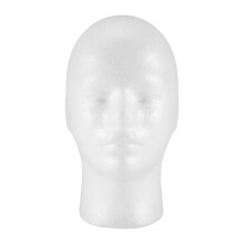 1X Suporte de cabeça de boneca em espuma de poliestireno para peruca e chapéu, modelo n 2 (homem/mulher)