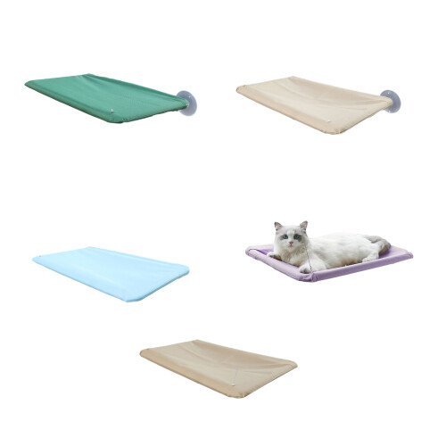Pet Hanging Swing Bed Window Sleeping Nest Hammock-off white 1