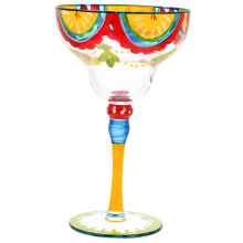 Hand Painted Margarita Glasses Crystal Cocktail Glassware Artistic Party Table Decor Drinkware