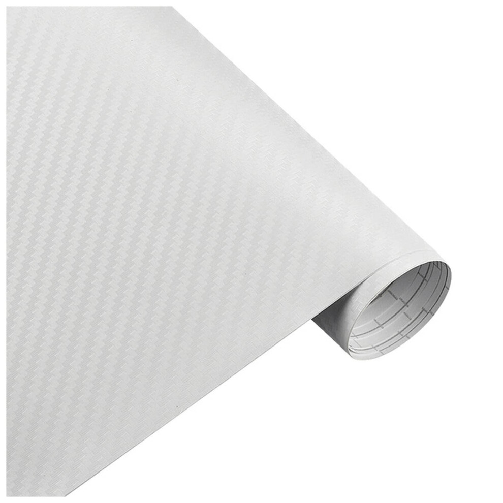3D Carbon Fiber Vinyl Wrap Film Waterproof Scratchresistant Car And Motorcycle Stickers 10X127cm White 9094768606681