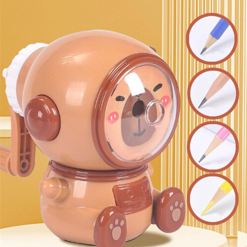 Manual Pencil Sharpener with Container, Adjustable 3-Thickness Settings for Kids, Artists, Students, Office Use 1