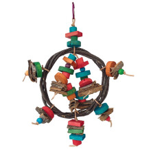 Bird Block Toy Birdcage Toy Hanging Block Natural Swing Toy Birdcage Accessories Budgies Chewable Toy Macaws Pecking Toy Multicolor