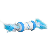 (Blue) Pet Toy Robot Kitten Feather Toy Light Kitten for Chase Chew Toys Interactive Toy Colorful Light Catching Exercising Toy  Pink