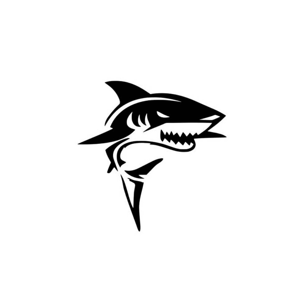 Shark Jaws Car Sticker Vinyl Decal With Realistic 3D Design 14Cm Car Styling Black/Silver 9094768606889