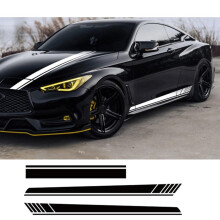 Glossy Gray Car Vinyl Sticker Bonnet Decal with Sport Stripe, Waterproof SelfAdhesive for Hood
