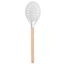 Runde Pizzaschaufel 41 cm / 9 Zoll mit abnehmbarem Holzgriff