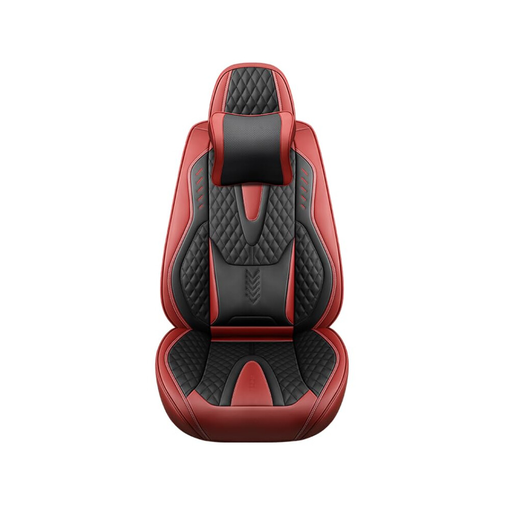 Universal Leather Car Seat Covers For Audi C7 A1 B9 Rs4 R8 S5 S6 S7 S8 Q3 5Seater Compatibility And Black/Red 9174973473756