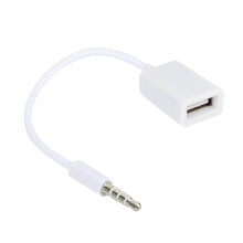 Câble conversor de áudio jack AUX macho de 3,5 mm para USB 2.0 fêmea para players MP3 de carro