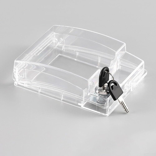 Outdoor Waterproof Socket Box 86 Type Lockable Electrical Outlet Cover with Key, Transparent Enclosure