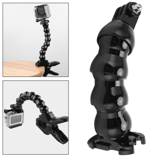 FLW 268 4-Section Soft Monopod Gooseneck Action Camera Mount Black 2