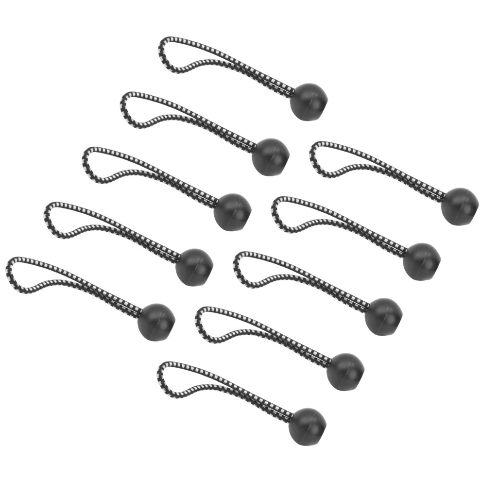 10Pcs Black & White Tent Ball Clips With Elastic String 150Mm 5001377790049
